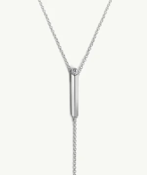 Aracelis Diamond Lariat Necklace in 18K White Gold