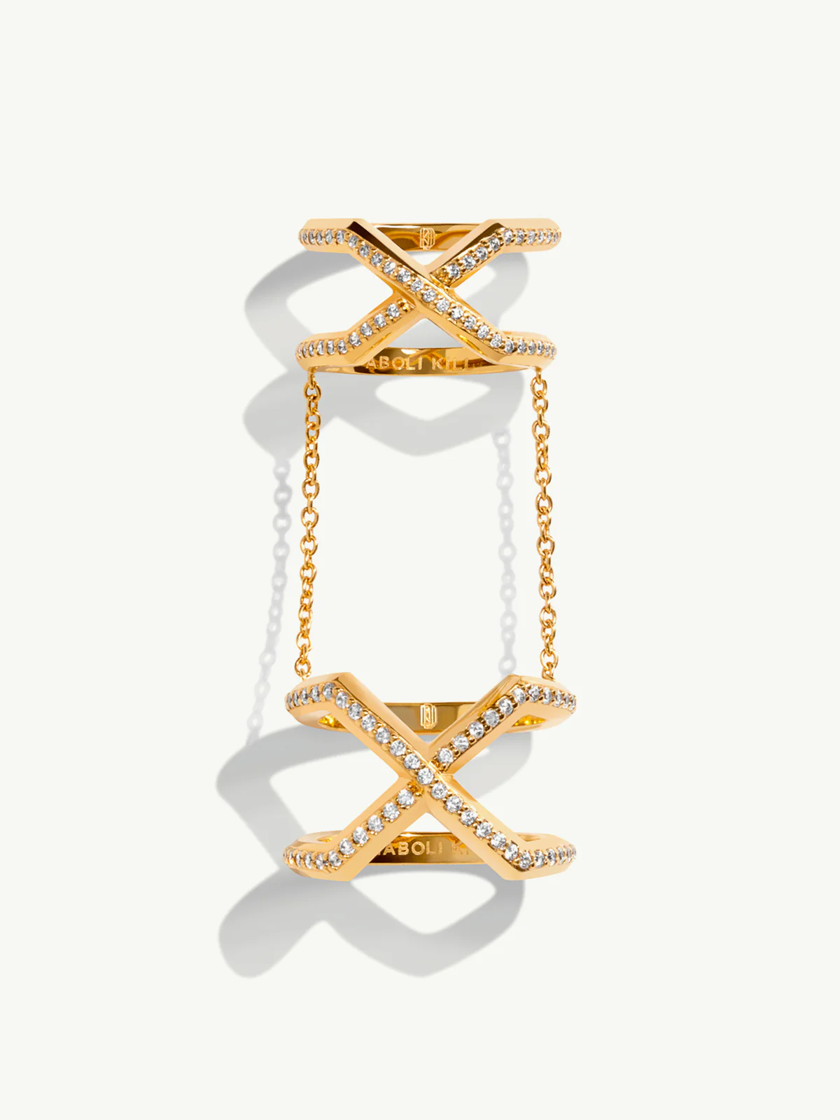 Exquis Gemini Infinity Ring With Pavé-Set Brilliant White Diamonds In 18K Yellow Gold - Image 2